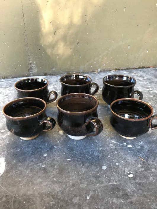 Set of 6 Cups - Tenmoku glaze