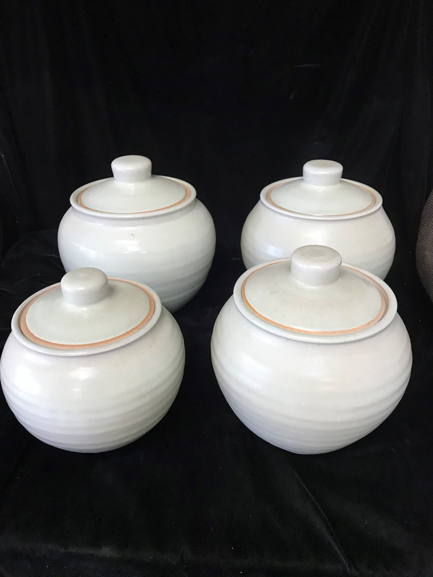 Set of 4 Jars - Chun glaze 