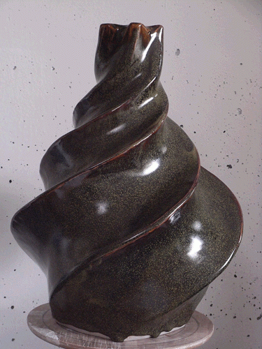Twisted Vase with Tea dust glaze
