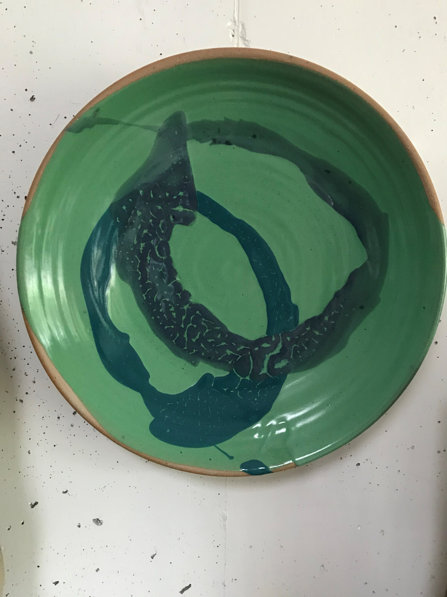 Platter - Green glaze with iron decoration