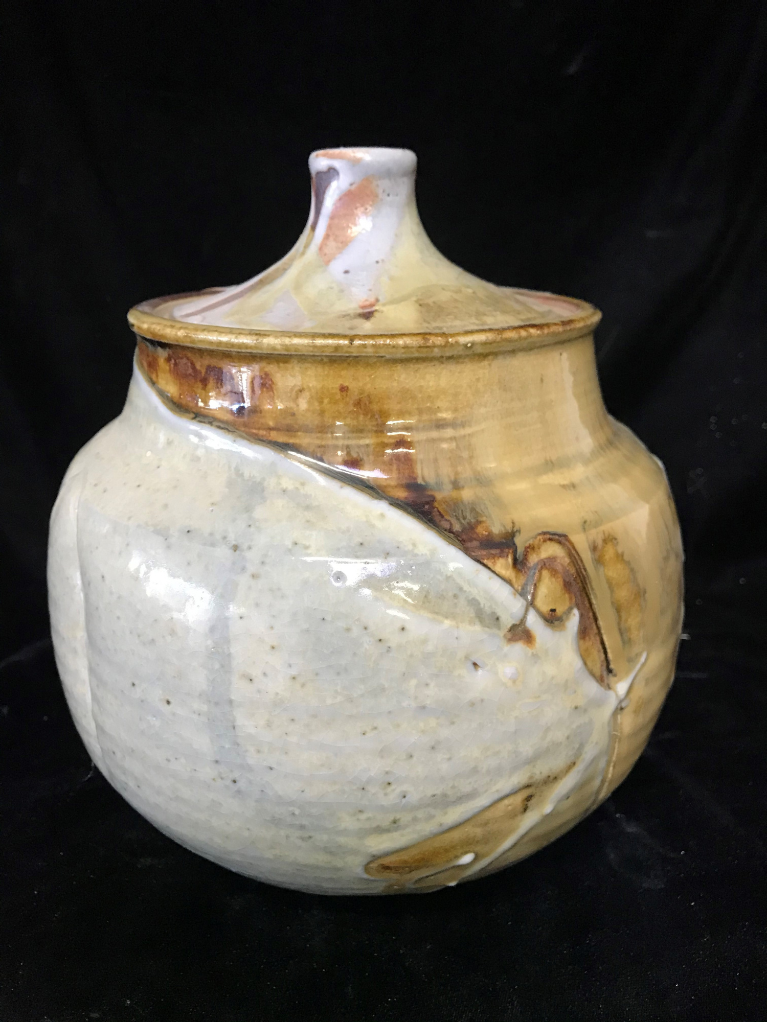 Jar - with alumna matt glaze over iron glaze